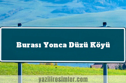 Burası Yonca Düzü Köyü